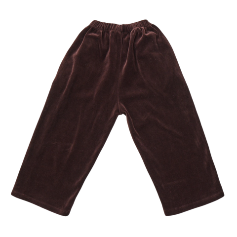 Brown velvet pants on a white background