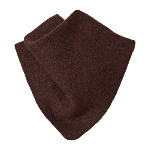 Brown scarf or baby bib on a white background