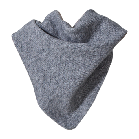 Grey scarf or baby bib on a white background